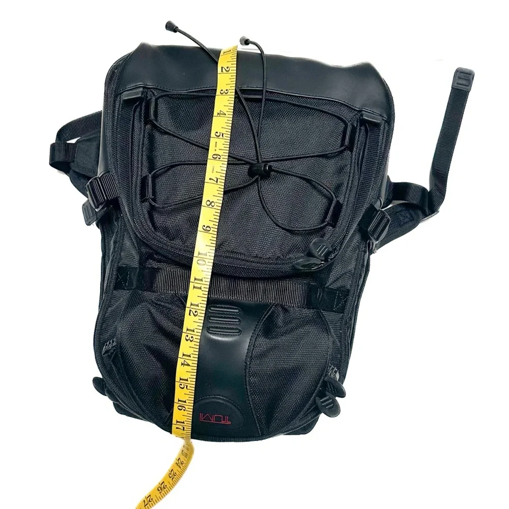 TUMI Thompson Backpack XL Black Leather Ballistic Nylon Laptop Sleeve Rucksack